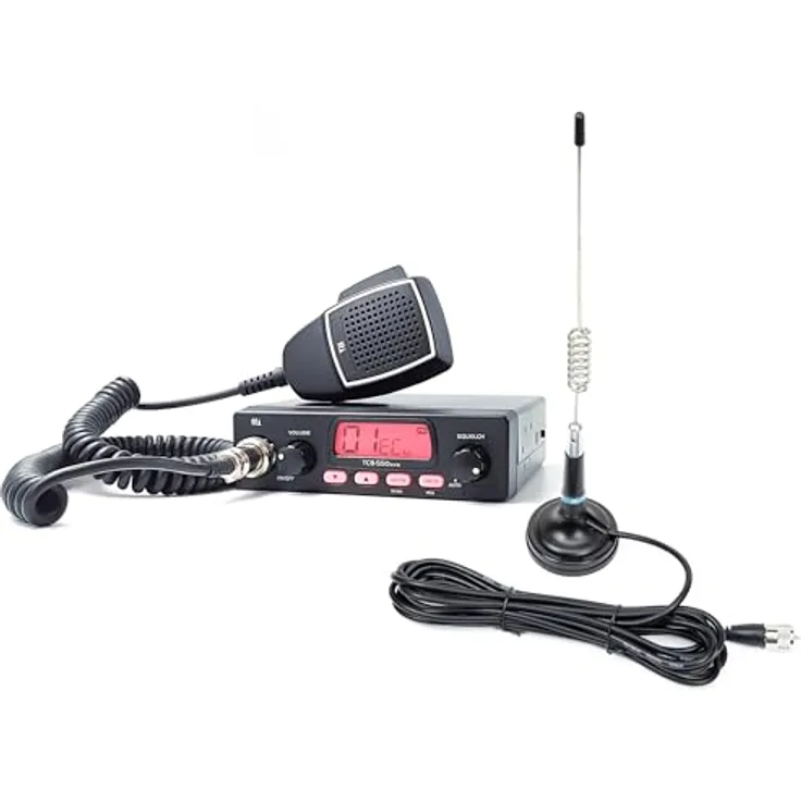 PNI TTi TCB-550 EVO, CB-Radiosender-Kit mit VOX, NB-Filter und mehrfarbigem Bildschirm, 12–24 V, inklusive PNI ML29 CB-Antenne 34 cm