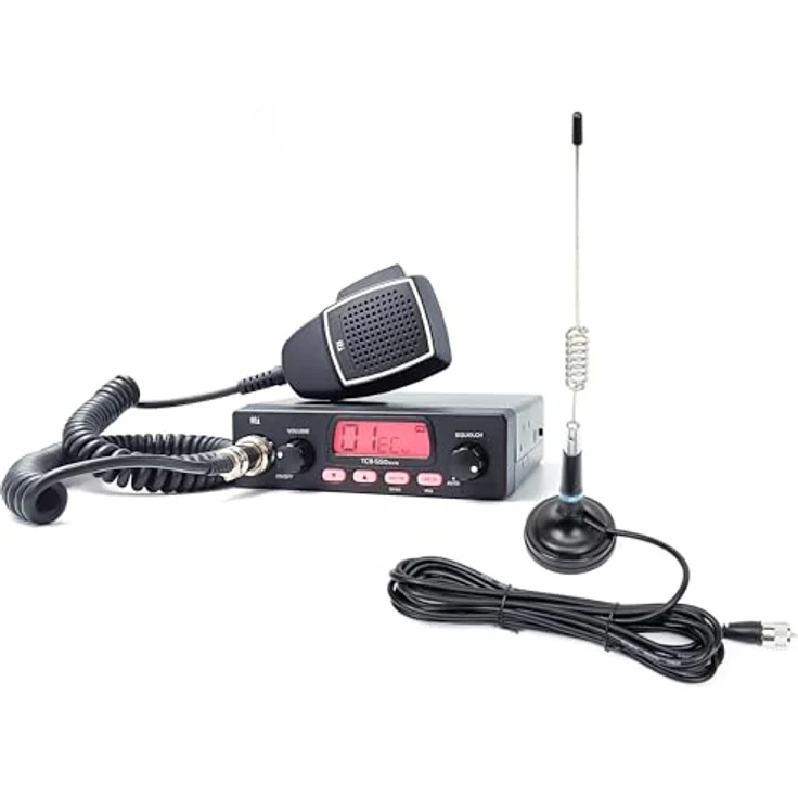 PNI TTi TCB-550 EVO, CB-Radiosender-Kit mit VOX, NB-Filter und mehrfarbigem Bildschirm, 12–24 V, inklusive PNI ML29 CB-Antenne 34 cm – Bild 1