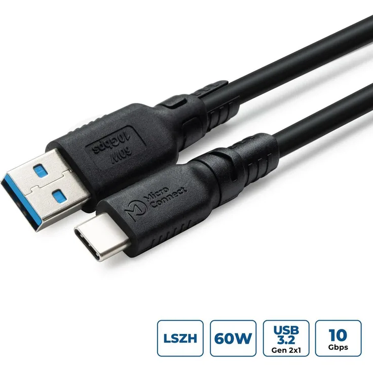 MicroConnect MC ColorFlex USB3.2AC2-LSZH, 2m USB-Kabel mit hoher Übertragungsgeschwindigkeit