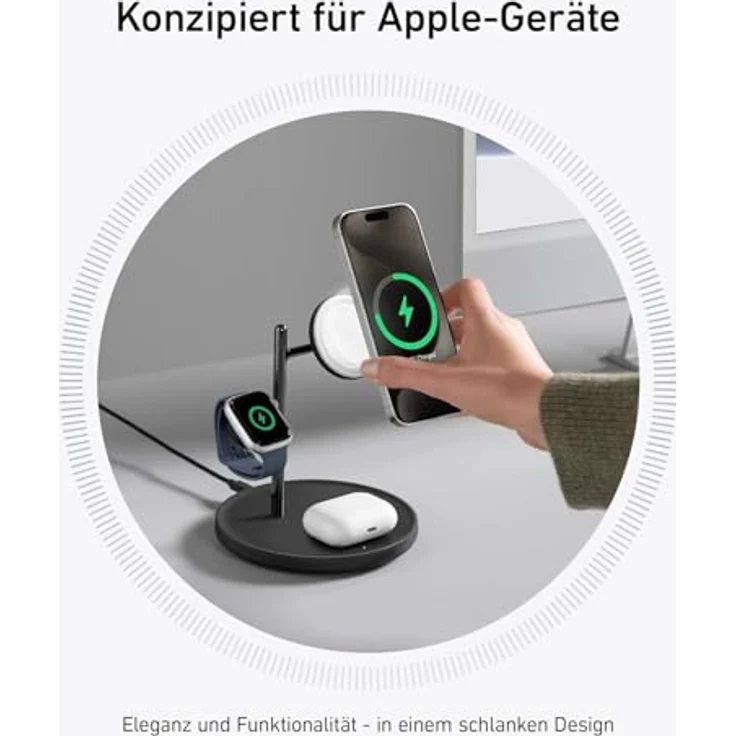 Anker MagGo Wireless Charging Station, Wireless Charger, Schwarz – Bild 4