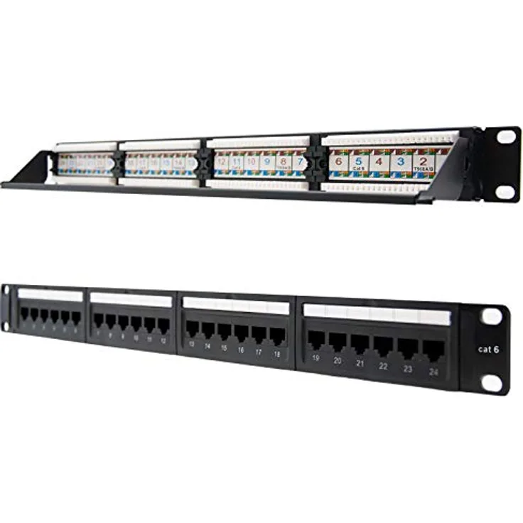 24-port UTP Kategorie 6 Steckleiste NANOCABLE 10.21.3124 19'' RJ45 Schwarz
