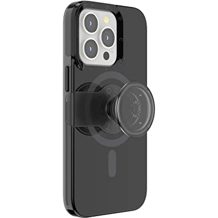 PopSockets: PopCase Kompatibel mit Magsafe - Hülle für iPhone 13 Pro mit Abnehmbarem PopGrip Slide Sockel und Griff mit Austauschbarem Top - Black
