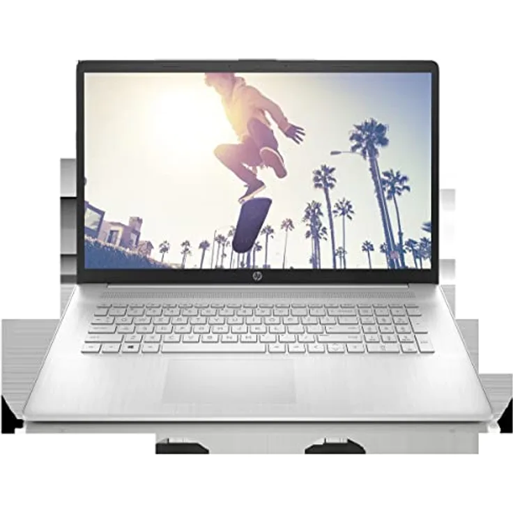HP Laptop 17,3" FHD Display, Intel Core i5-1235U, 16 GB DDR4 RAM, 512 GB SSD, Intel Iris Xe-Grafikkarte, FreeDOS, QWERTZ Tastatur, Silber