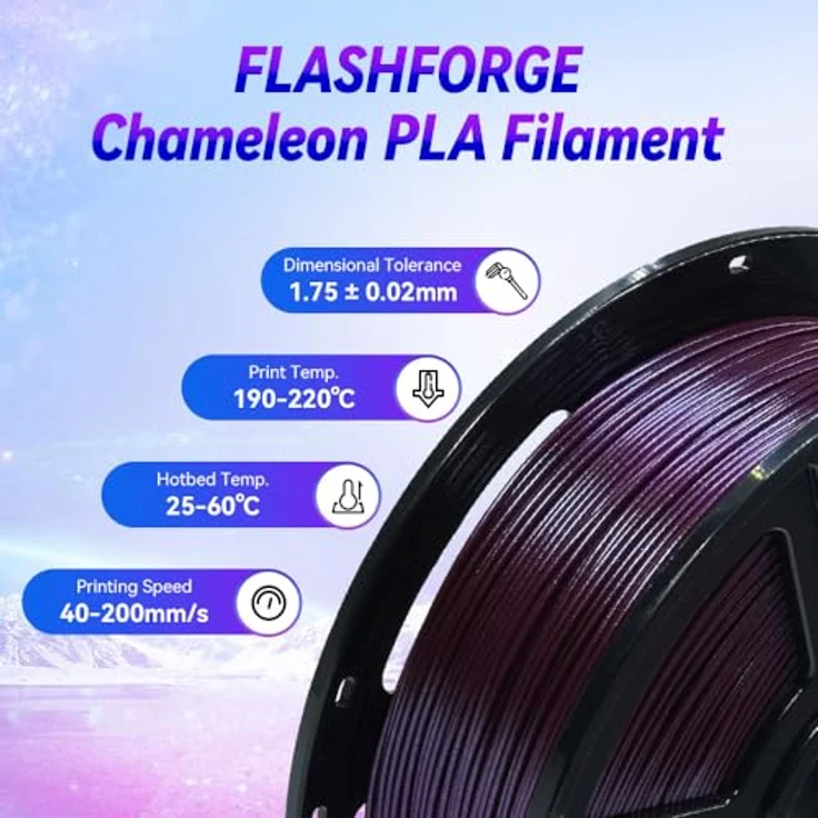 FLASHFORGE Chameleon PLA Farbwechsel-Filament, 1.75mm, 1KG Spule, Maßgenauigkeit +/- 0.02mm, Marsala, verstopfungsfrei, hohe Druckqualität – Bild 4