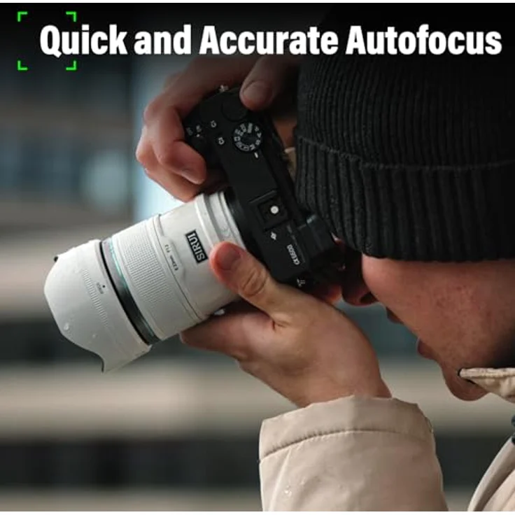 SIRUI Sniper 56 mm Autofokus-Objektiv, F1.2 Weitwinkel-APS-C Kameraobjektiv für A5 A6 A7 FX A9 ZV-E Serie (E-Mount, weiß) – Bild 4