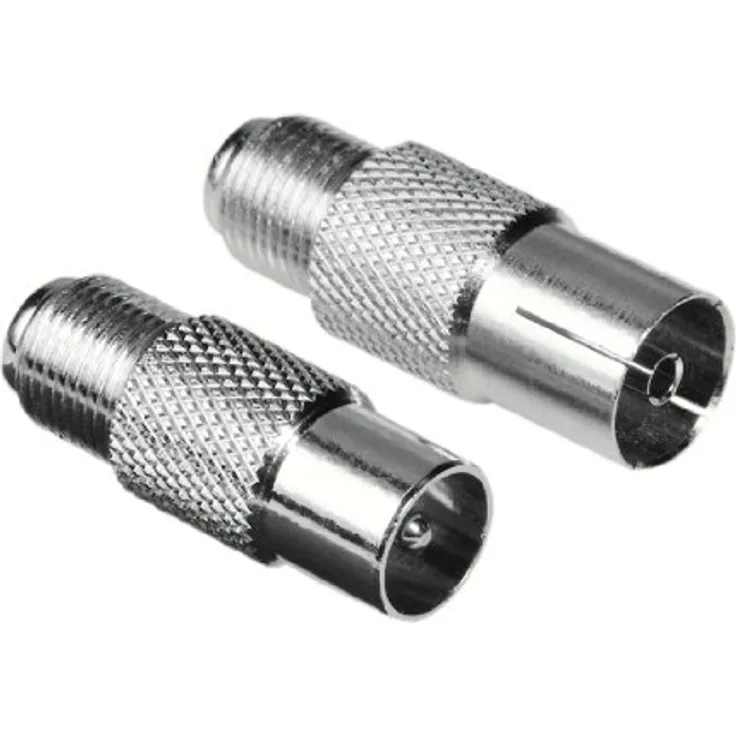 Hama SAT Adapter 2er Set (F-Kupplung auf Koax-Stecker und F-Kupplung auf Koax-Kupplung) (Amazon Frustfreie Verpackung)