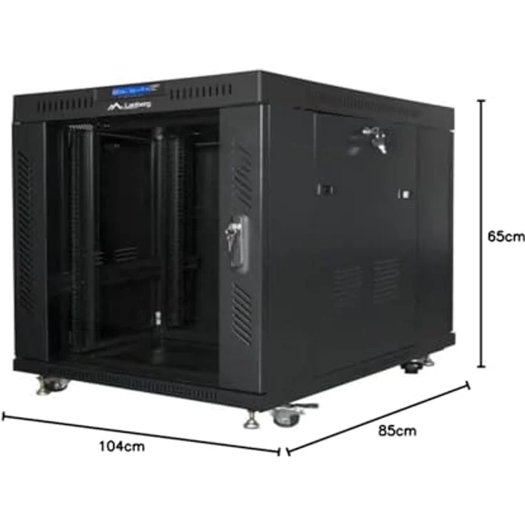 LANBERG Schrank Rack 19 Zoll 15U 800 x 1000 LCD Glastür Flat Pack Schwarz - Qualität/Haltbarkeit, Langlebigkeit, Robustheit, Flexible Gestaltung – Bild 2