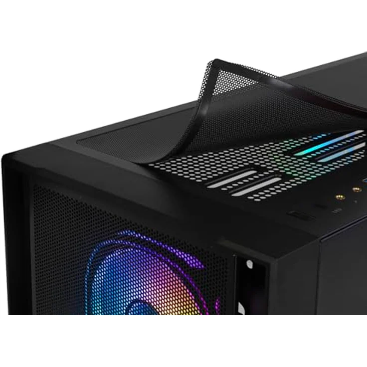 NOX XTREME PRODUCTS Hummer Plasma Semitower ATX, M-ATX, ITX, mit gehärtetem Glas, 4x vorinstallierten ARGB Lüftern, USB-C und 3.0, Schwarz – Bild 5