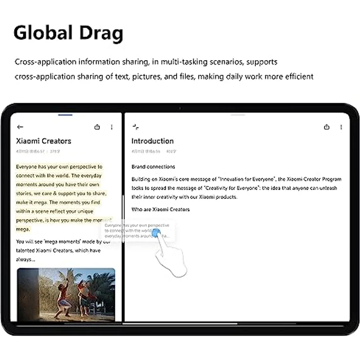 Xiaomi Pad 6, 11" Display, 6GB RAM, 128GB, WiFi, Gravity Grey – Bild 4
