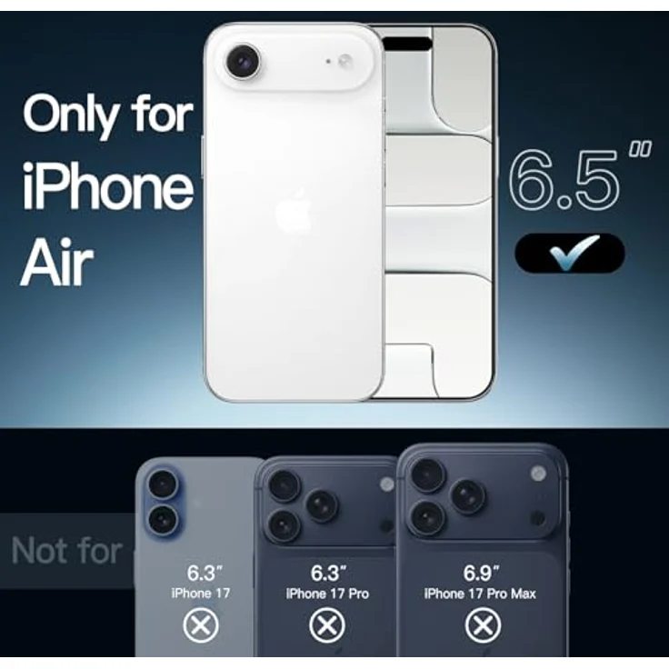 JETech Magnetische Hülle für iPhone Air, Durchsichtig, Kompatibel mit MagSafe, Starker Schutz vor Kratzern und Stößen, Präzise Ausschnitte – Bild 2