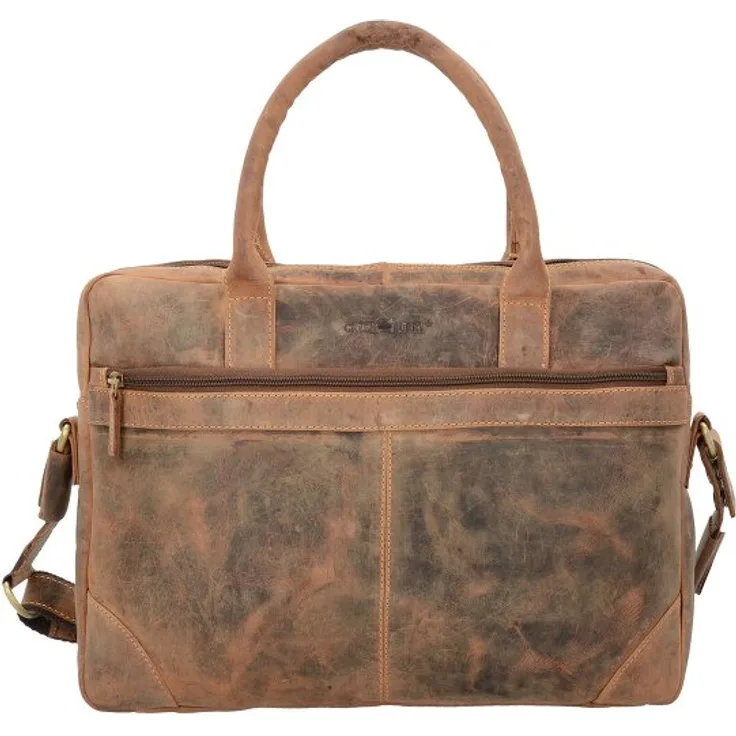 Greenburry Vintage Aktentasche Leder 41 cm mit Laptopfach, braun