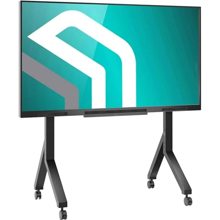 ONKRON TS2081-B, mobiler TV Ständer rollbar für 70-110 Zoll Fernseher, max. 125 kg, VESA 200x200-1000x800, mit Ablage, Schwarz – Bild 1