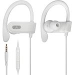 Avantree E171 Sport Bügel-Kopfhörer mit Mikrofon, Kabelgebunden Laufen Kopfhörer Ohrhörer mit Über-Ohr Haken, Running in-Ear Headset mit Ear Clips für Gym Ausarbeiten Workout Fitness - Weiß