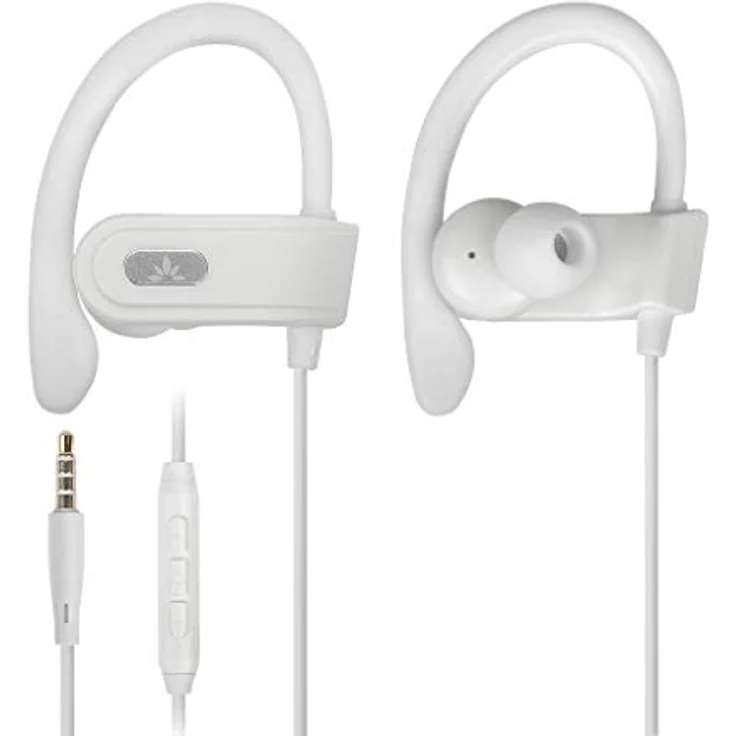 Avantree E171 Sport Bügel-Kopfhörer mit Mikrofon, Kabelgebunden Laufen Kopfhörer Ohrhörer mit Über-Ohr Haken, Running in-Ear Headset mit Ear Clips für Gym Ausarbeiten Workout Fitness - Weiß – Bild 1
