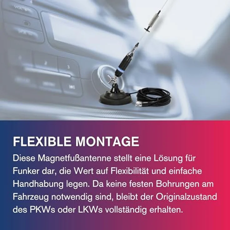 Albrecht 6335 S75 CB-Mobilantenne, 76 cm Magnetfußantenne für PKW, LKW und Transporter – Bild 3