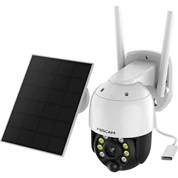 Foscam B4 batteriebetriebene 2K 4 MP WLAN-Überwachungskamera mit Schwenk- und Neigefunktion, inkl. hocheffizientem Solarpanel, Zwei-Wege-Audio, Nachtsicht in Farbe, IP65 Wasserfest – Bild 4