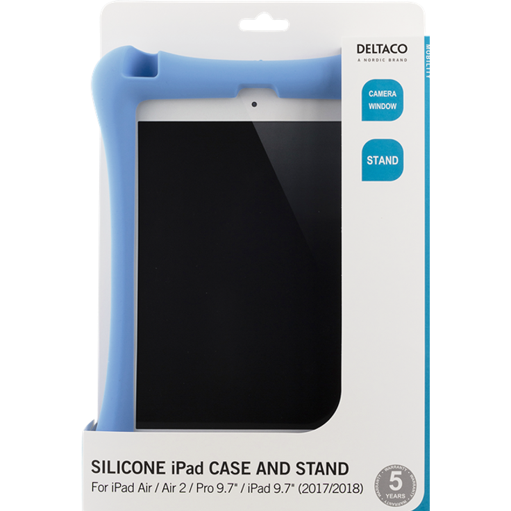 Deltaco Silicone Case for iPad Air, Air 2, iPad Pro 9.7 "and iPad 9.7", Blue - Tablet Cover for iPad Air, iPad Air 2, Lightweight Blue Case