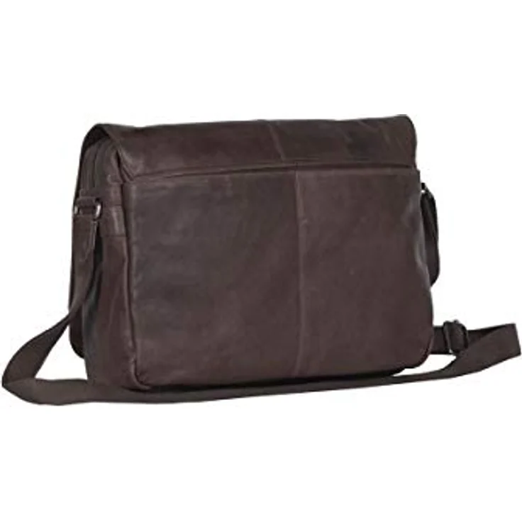 The Chesterfield Brand Richard Umhängetasche, Laptoptasche aus gewachstem Rindleder, braun, mit smartem Laptopfach (40 x 11 x 32 cm) – Bild 4