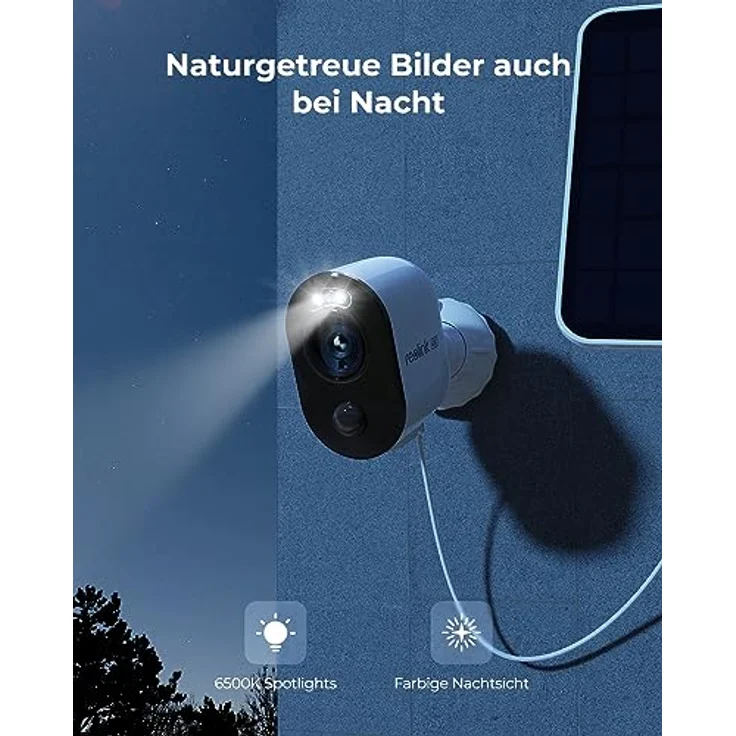 Reolink 4K Überwachungskamera für den Außeneinsatz Akku Argus 3 Ultra mit 6W Solarpanel, 2,4&5GHz WiFi, Solar WLAN Kamera Outdoor mit 8MP UHD Farbnachtsicht, KI-Erkennung, Keine Monatsgebühr, Standalone-Nutzung – Bild 3