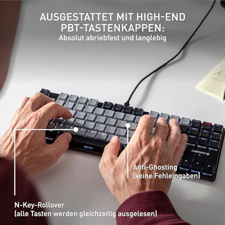 CHERRY Keyboard Corded Mechanical MX, Deutsche mechanische Tastatur mit programmierbaren Tasten, Schwarz – Bild 5