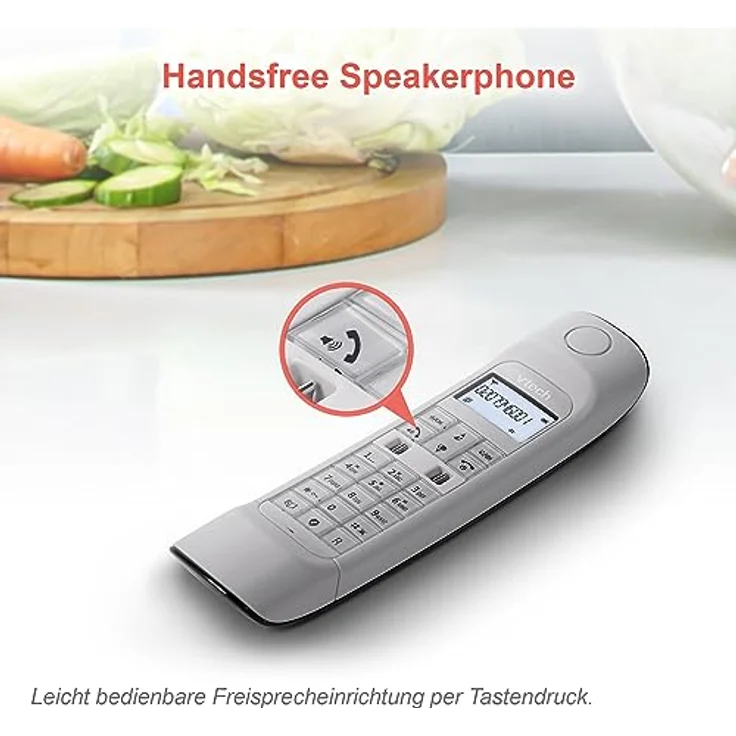VTech LS1350 Retro-Design Telefon Schnurlos DECT Schnurlostelefon mit digitalem Anrufbeantworter, Anrufsperre, Freisprecheinrichtung und Wahlwiederholung, hintergrundbeleuchtetem Display und Tastatur – Bild 2