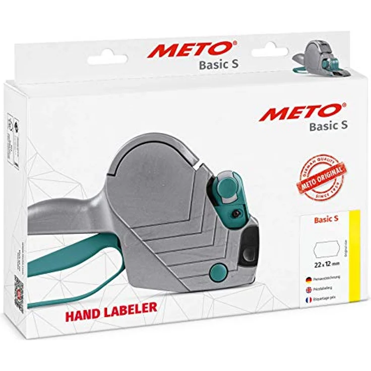 METO Basic S 822, Preisauszeichner und Beschriftungsgerät, ein- oder zweizeiliger Druck, ergonomisches Design, Silber – Bild 10