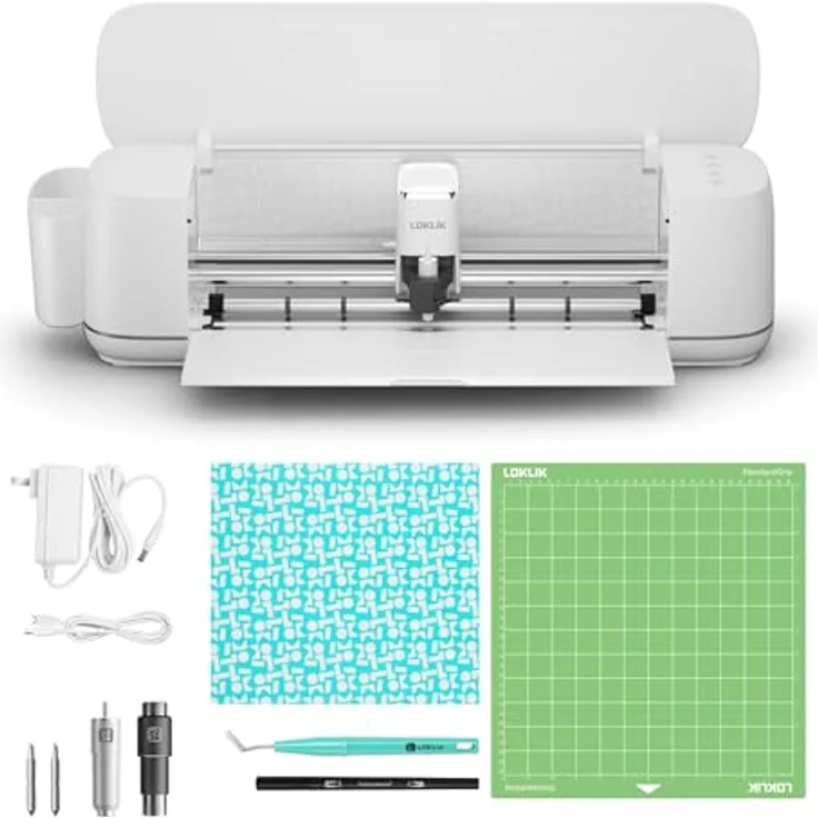 LOKLiK iCraft Plotter-Maschine – Schneidemaschine für Textilien, Tassen und Aufkleber, kompatibel mit Flexfolie und Leder, weiß – Bild 1