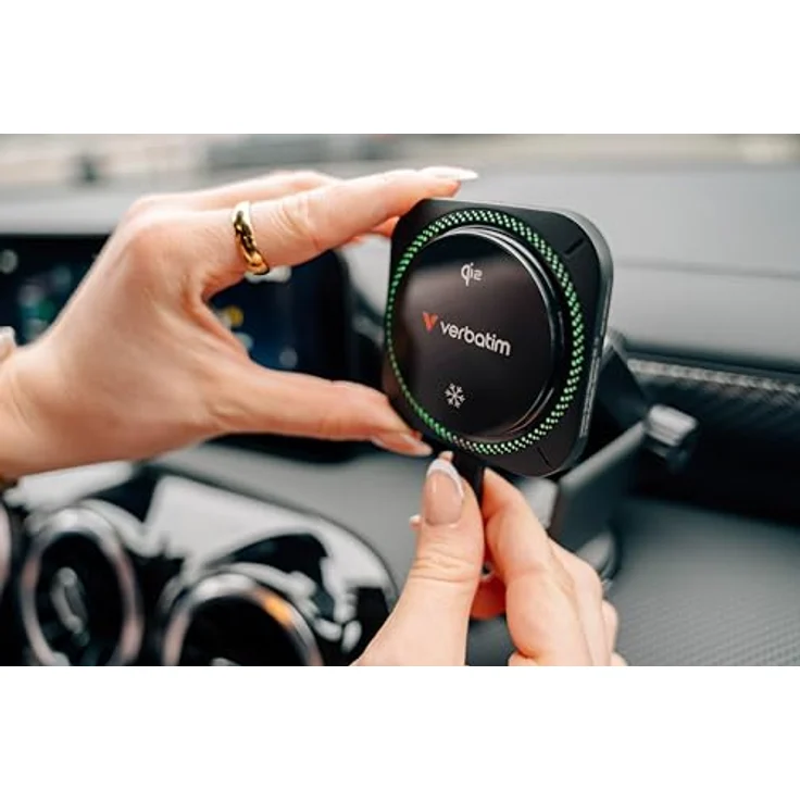 Verbatim Charge´n´Drive Magnetic Wireless Car Charger Qi2 RGB, 15 W Schnellladegerät, schwarz – Bild 6