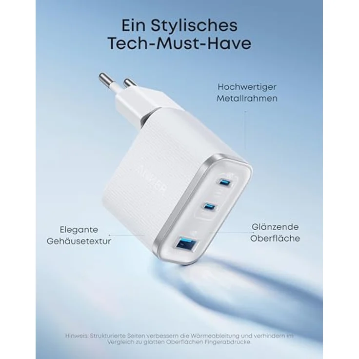 Anker Nano Ladegerät, 3-Port-Netzteil mit 70W, kompakt & stylisch für iPhone 17/Pro/Pro Max, MacBook Air, iPad, Pixel und Galaxy – Bild 5