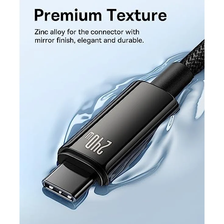 Baseus PD 3.1 5A USB-C-Kabel, 240 W, Schnellladung, 1 m, Schwarz – Bild 4