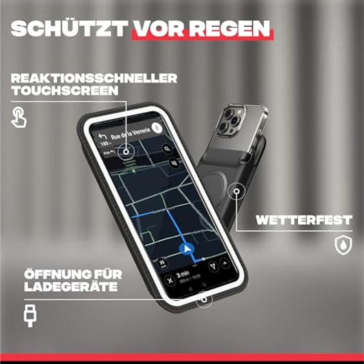 Shapeheart Telefonhalterung für Fahrradgabel, abnehmbare magnetische Hülle, schwarz, einfache Installation, optimierte Kompatibilität für Smartphones – Bild 3