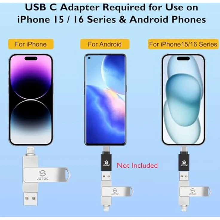 USB Flash Drive für iPhone Speicher für iPhone Lightning Flash Memory iOS USB Flash Drive Lightning USB Flash Drive Externer Speicher für iPhone iPad 64GB Apple Zertifiziert 128GB – Bild 6