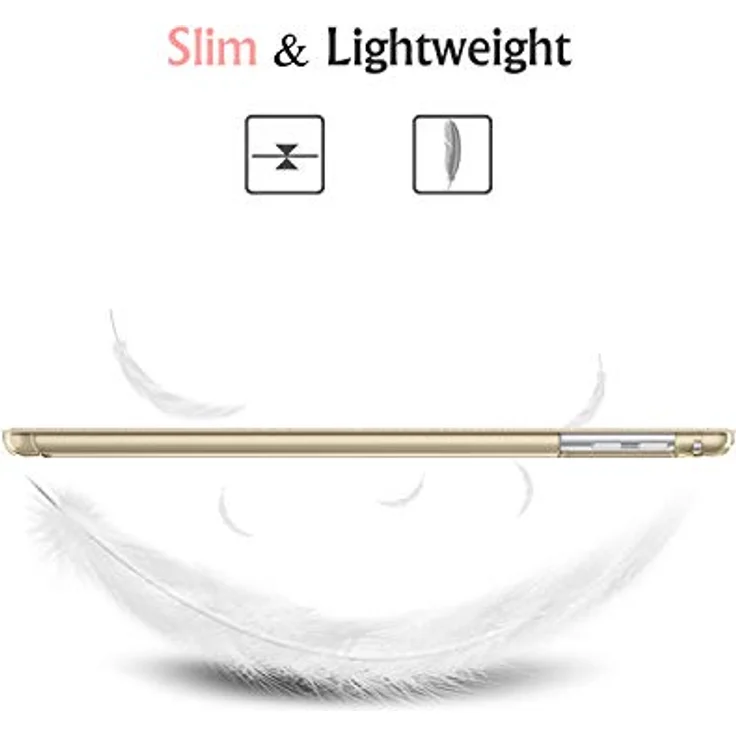 Fintie Hülle für iPad Air 2 (2014 Modell) / iPad Air (2013 Modell) - Ultradünne Superleicht Schutzhülle mit Transparenter Rückseite Abdeckung mit Auto Schlaf/Wach Funktion, Champagner Gold – Bild 4