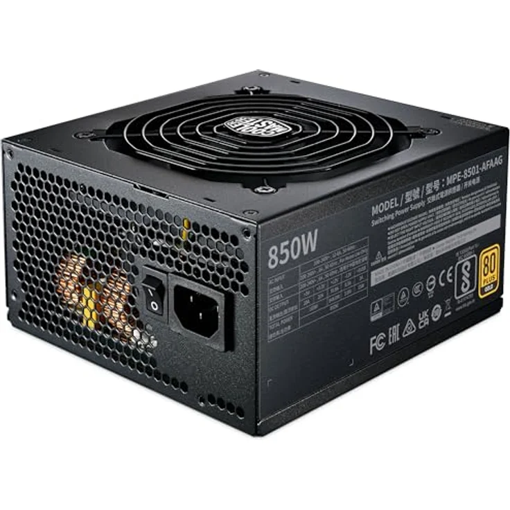 Cooler Master MWE Gold 850 V2 ATX 3.1 Vollmodulares Netzteil – 80 Plus Gold, 850 Watt, PCIe 5.1-Verkabelung, 120 mm HDB-Lüfter, Hochtemperaturschwelle – Bild 2