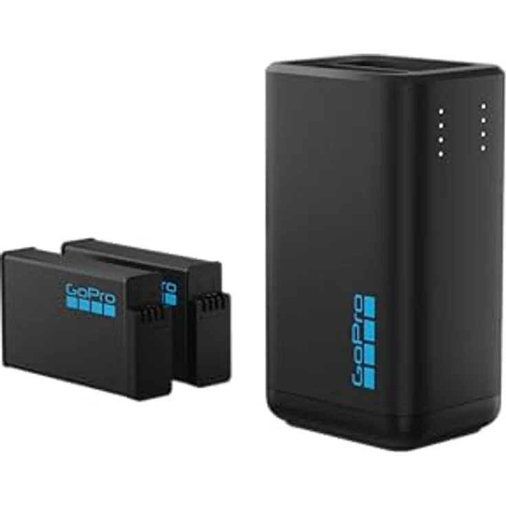 GoPro Dual-Akkuladegerät für MAX2, mit 2 Enduro-Akkus und USB-C-Kabel – offizielles GoPro-Zubehör