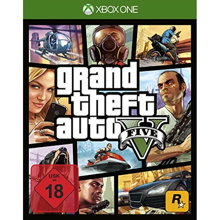 Rockstar Games Grand Theft Auto V - Standard Edition [Xbox One], offene Spielwelt mit 3 Protagonisten und GTA Online Zugang