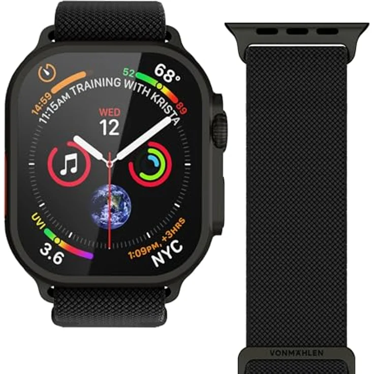 VONMÄHLEN Classic Nylon Loop, verstellbares und wasserbeständiges Nylonarmband für Apple Watch, schweißresistent, robust und komfortabel – Bild 2
