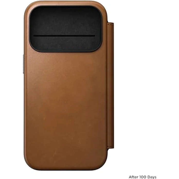 NOMAD Modern Leather Folio für iPhone 17 Pro, MagSafe-kompatible Schutzhülle aus Polycarbonat und Echtleder mit drei Kartenfächern, Farbe: English Tan – Bild 4