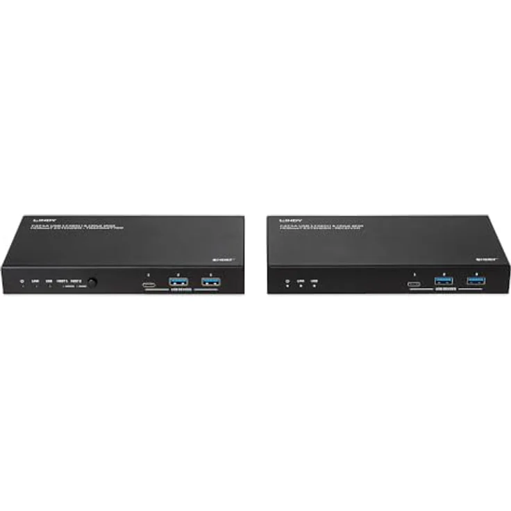 LINDY 100m Cat.6A 2 Host USB 3.2 Gen 1 & HDMI 4K60 HDBaseT, Netzwerkadapter mit 480 Mbit/s Datenrate, robustes Metallgehäuse, zertifiziert nach CE, UKCA, FCC, RoHS, REACH – Bild 2