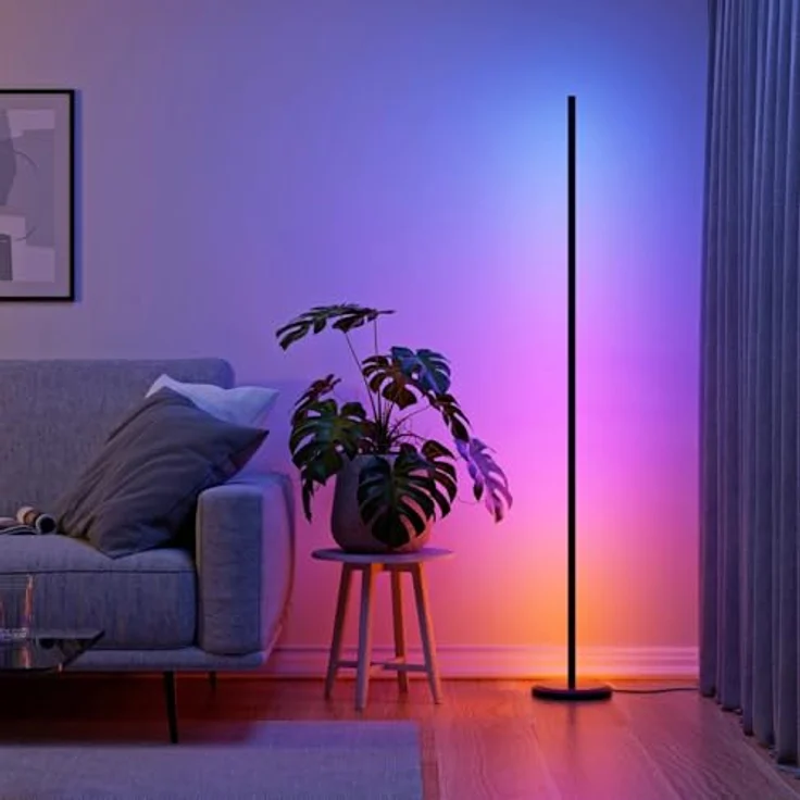 Nanoleaf Matter Smart Stehlampe, RGB IC LED Floor Lamp, Dimmbar, Musik Sync, App & Sprachsteuerung, für Wohnzimmer und Schlafzimmer Gaming Deko – Bild 3