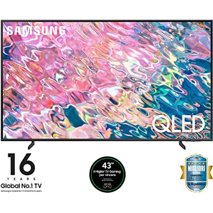 Samsung QE43Q60B QLED UHD 4K 43 Zoll Smart TV 2022, Quantum Dot Farbtechnologie, AirSlim Design, Object Tracking Sound Lite, DVB-T2, Schwarz – Bild 2
