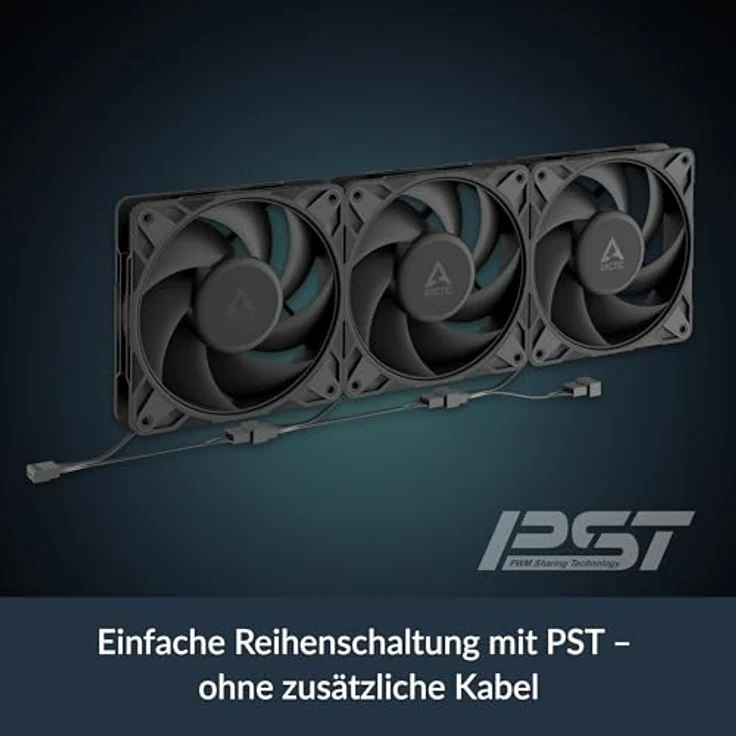 ARCTIC P12 Pro, 120 mm PWM Gehäuselüfter mit 600-3000 rpm, hydrodynamisches Gleitlager, Schwarz – Bild 5