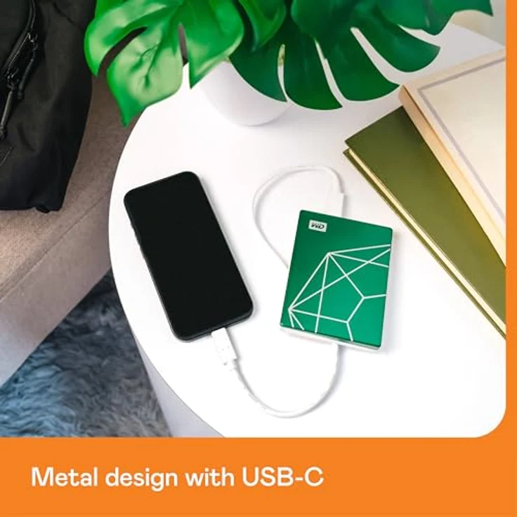 WD My Passport Ultra tragbare Festplatte, 2 TB, 20. Jubiläum, Smaragd-Laufwerk, USB-C, mit Backup-Software und Passwortschutz – Bild 2