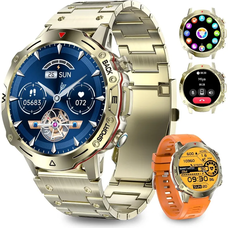 Homailida KALINCO 2024 Smartwatch, 1,69 Zoll HD-Display, 110+ Sportmodi, Gesundheitsmonitoring, Bluetooth-Anrufe, Wechselarmbänder