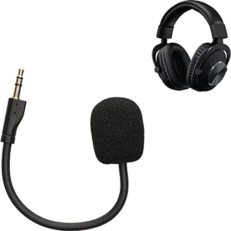kwmobile Ersatz Kopfhörer Mikrofon für Logitech G Pro X Gaming-Headset Zubehör (Headset Microphone) - Biegsamer Arm, 3,5mm Klinkenstecker, 10cm Kabel - Schwarz – Bild 5