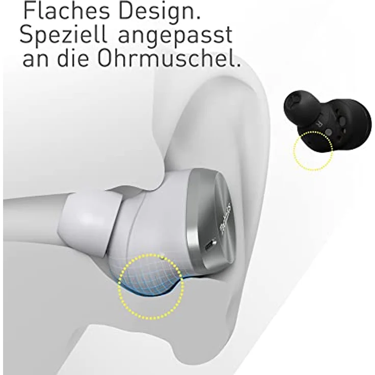 Technics EAH-AZ80E-K kabellose Ohrhörer mit Noise Cancelling, Multipoint Bluetooth, bequemer In-Ear-Ohrhörer mit integriertem Mikrofon, anpassbare Passform, bis zu 7 Stunden Wiedergabe, Schwarz – Bild 3