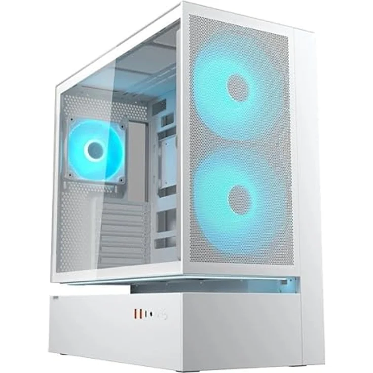 Cougar CFV235, Midi-Tower Gehäuse mit ARGB, Mesh-Design, Weiss, kompatibel mit ATX, mATX, Mini-ITX – Bild 1