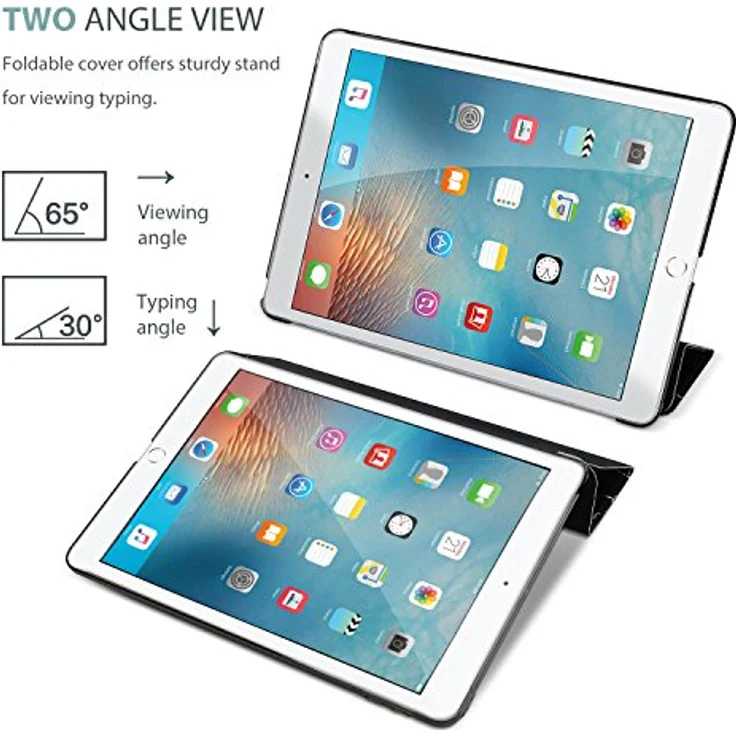 ProCase Hülle für iPad Air 3 (10,5 Zoll) und iPad Pro 10.5, transluzente Schutzhülle mit Auto Schlafen/Wachen Funktion - Marmor Schwarz – Bild 5
