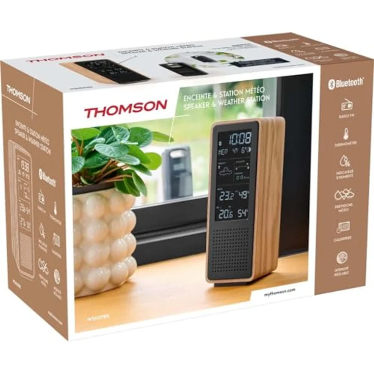Thomson Bluetooth Lautsprecher und Wetterstation, kompakt, schwarz – Bild 9