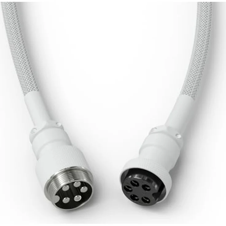 Glorious Gaming Premium Coiled Keyboard Cable - Vergoldetes USB-A (PC) auf USB-C (Tastatur), doppelt geflochtene Ummantelung, 5-poliger Aviator-Stecker - Ghost White – Bild 5